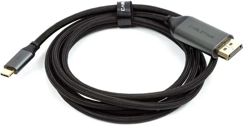 Кабель Cabletime USB Type-C - DisplayPort (M/M), 4K, Ultra HD, 1.8м, V1.2, Black (CA913305) - мініатюра 3