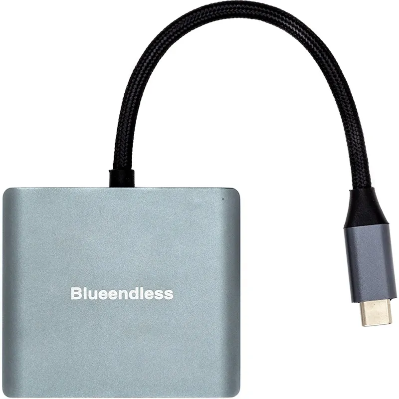 Адаптер Blueendless USB Type-C - 2xHDMI (M/F) Grey (CA913831) - мініатюра 2