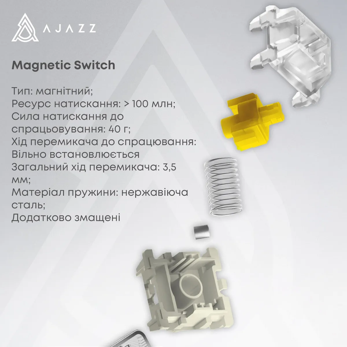 Дротова магнітна клавіатура Ajazz AK680 MAX Magnetic switches Black Gray Yellow (AK680-M-BGY-AW) - мініатюра 4