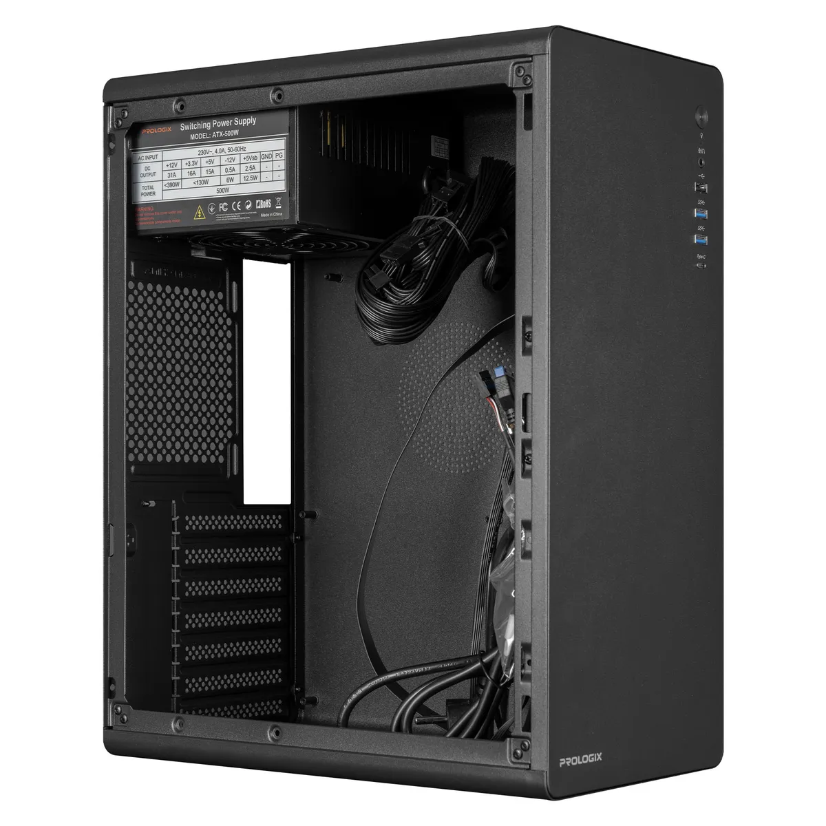 Корпус Prologix E127 500W Black - мініатюра 2