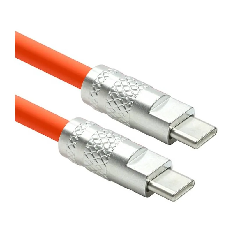 Кабель PowerPlant USB Type-C - USB Type-C (M/M) PD 120W, 3 м, Orange (CA913923) - зображення 1