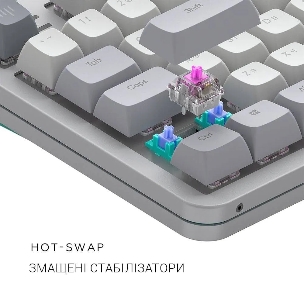 Клавіатура Dark Project ALU87 Daylight White/Grey (DPKB_DAYLIGHT_87_ANSI_UA) - мініатюра 8