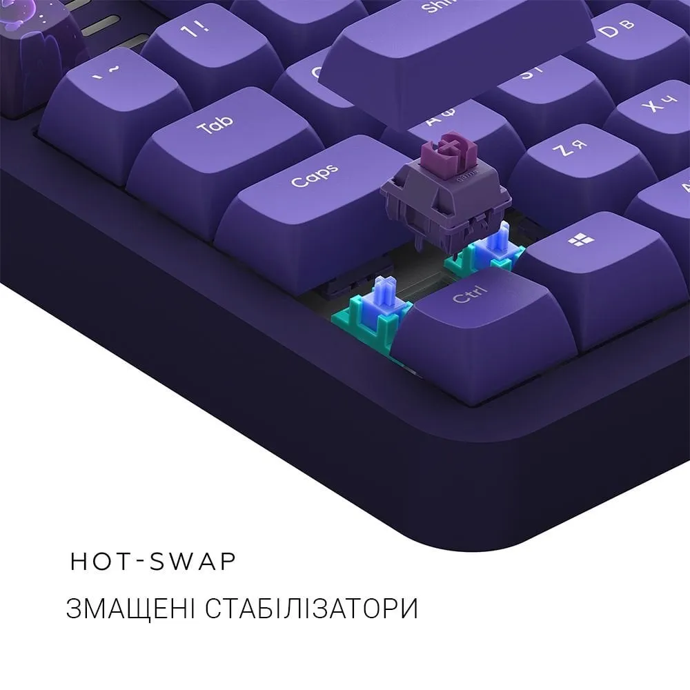 Клавіатура Dark Project ALU87 Celestial Violet (DPKB_CELESTIAL_87_ANSI_UA) - мініатюра 7