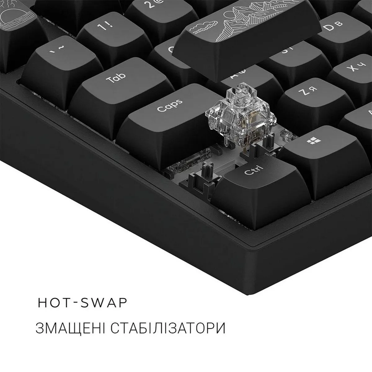 Клавіатура Dark Project ALU81 Terra Nostra Black (DPKB_NOSTRA_81_ANSI_BLACK_UA) - мініатюра 8
