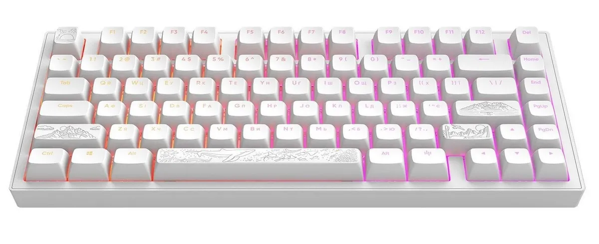 Клавіатура Dark Project ALU81 Terra Nostra White (DPKB_NOSTRA_81_ANSI_WHITE_UA) - мініатюра 3