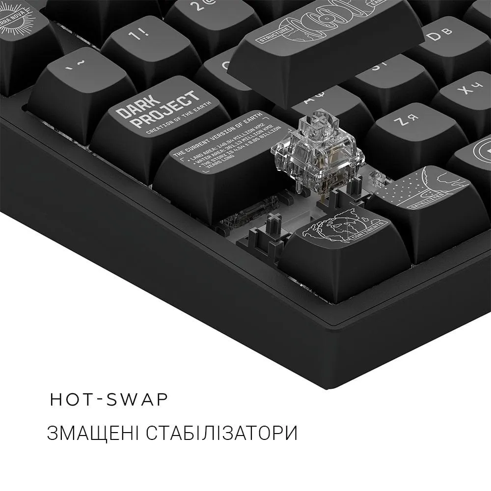Клавіатура Dark Project ALU81 Terra Nova Black (DPKB_NOVA_81_ANSI_BLACK_UA) - мініатюра 8
