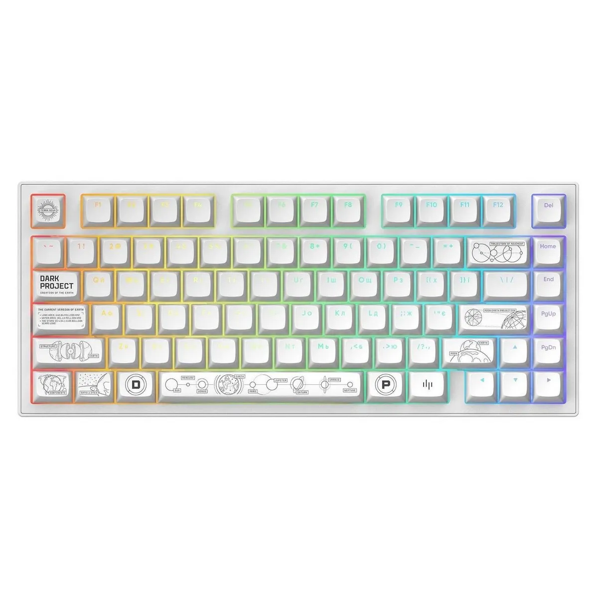 Клавіатура Dark Project ALU81 Terra Nova White (DPKB_NOVA_81_ANSI_WHITE_UA) - зображення 1