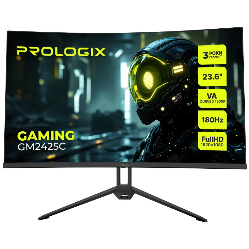 Монітор Prologix Gaming 23.6" GM2425C VA Black Curved 180Hz - зображення 1