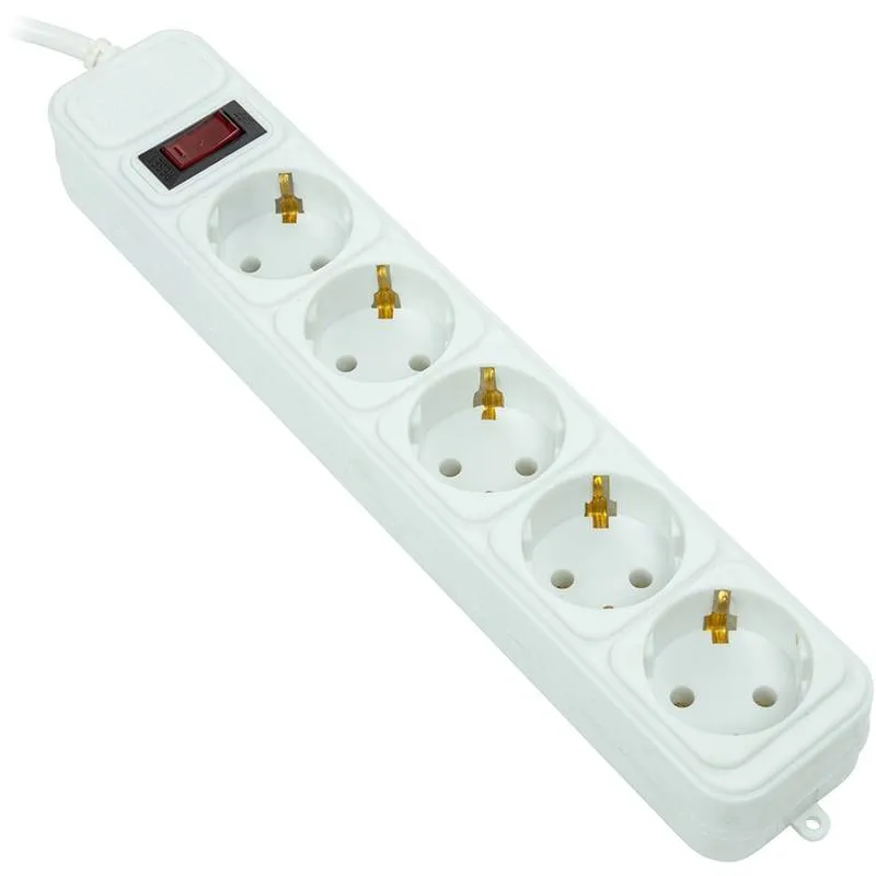 Фільтр живлення PowerPlant JY-1056/5B 5 розеток, 5м 100% медь, White (EX610587) - зображення 1