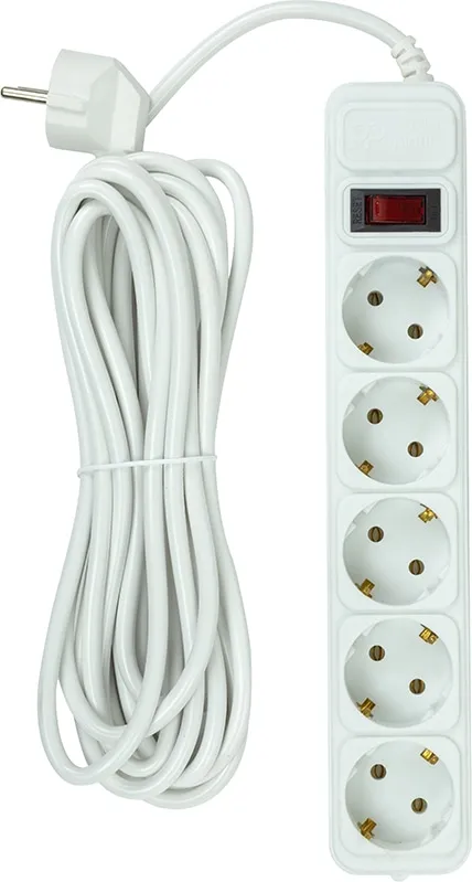 Фільтр живлення PowerPlant JY-1056/5B 5 розеток, 5м 100% медь, White (EX610587) - мініатюра 2