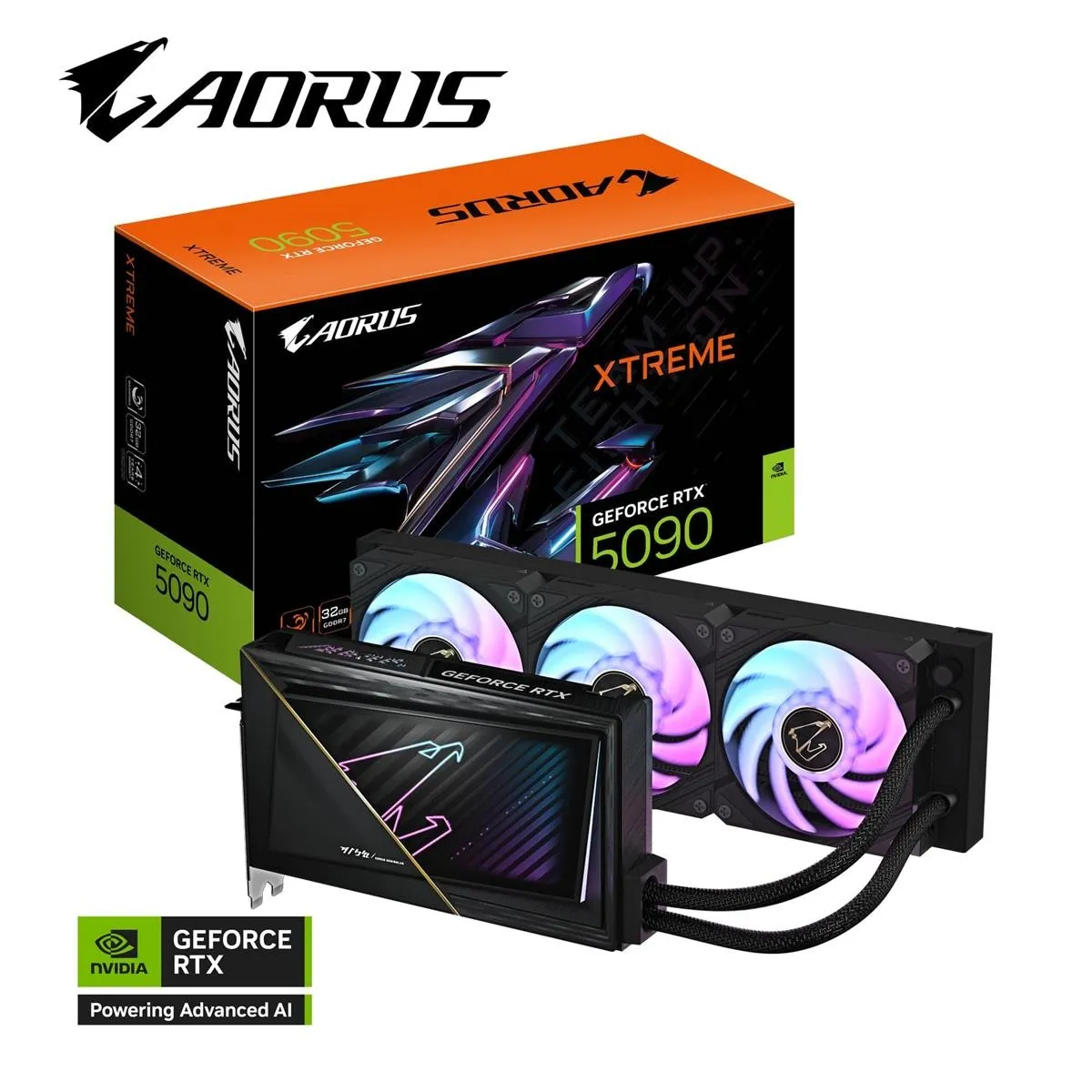 Відеокарта GF RTX 5090 32GB GDDR7 Aorus Xtreme Waterforce Gigabyte (GV-N5090AORUSX W-32GD) - мініатюра 2