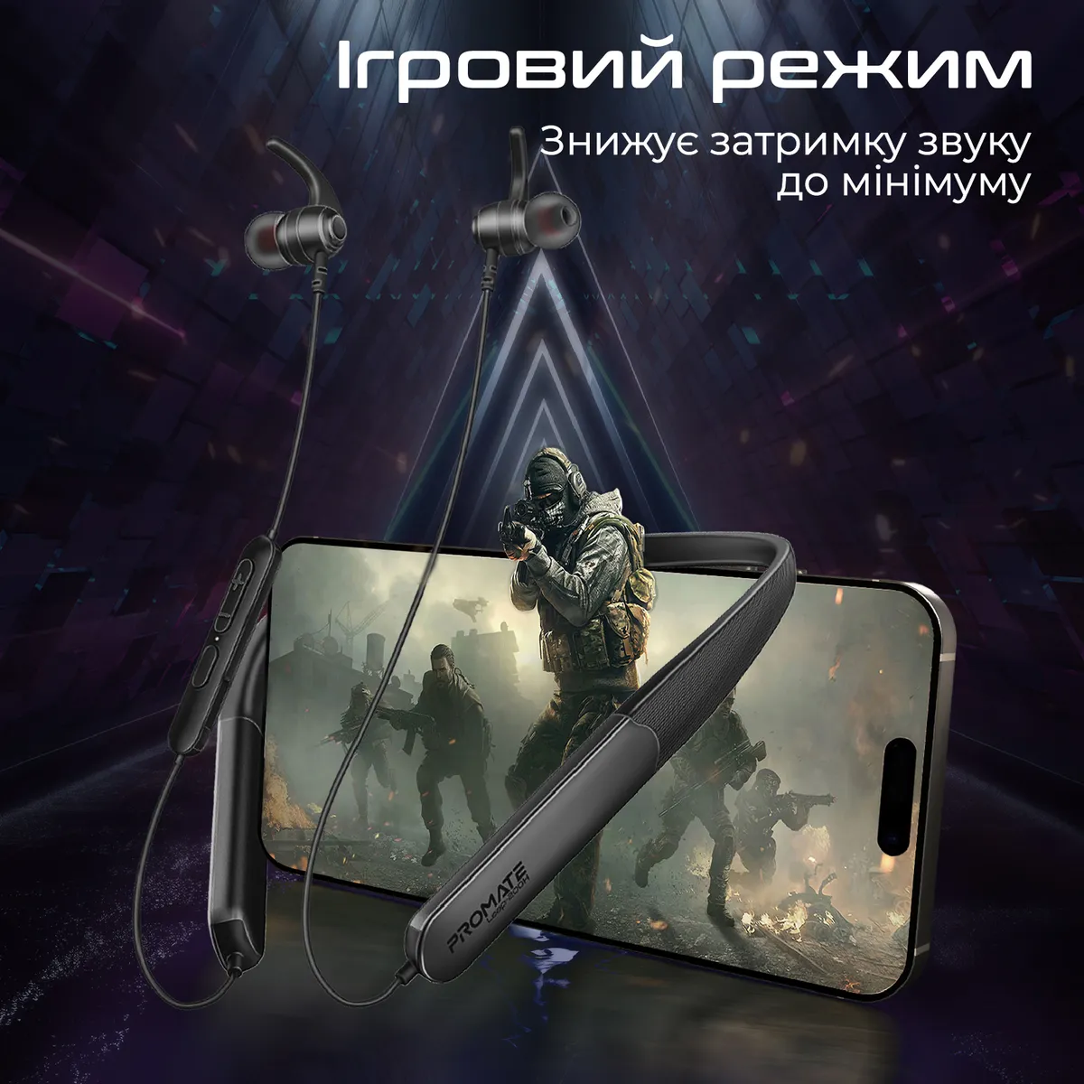 Bluetooth-гарнітура Promate Leap-200h Black - мініатюра 6