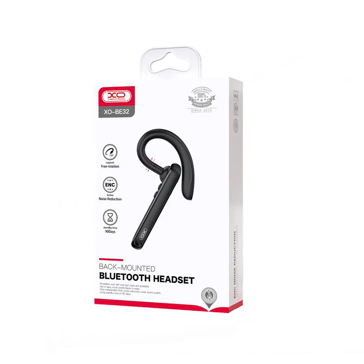 Bluetooth-гарнітура XO BE32 Black  - мініатюра 4