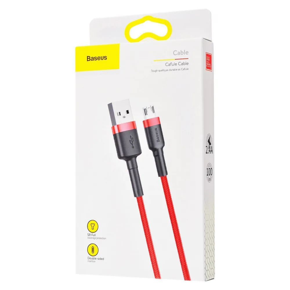 Кабель Baseus Cafule Micro USB 2.4A (1m) (red) - мініатюра 2