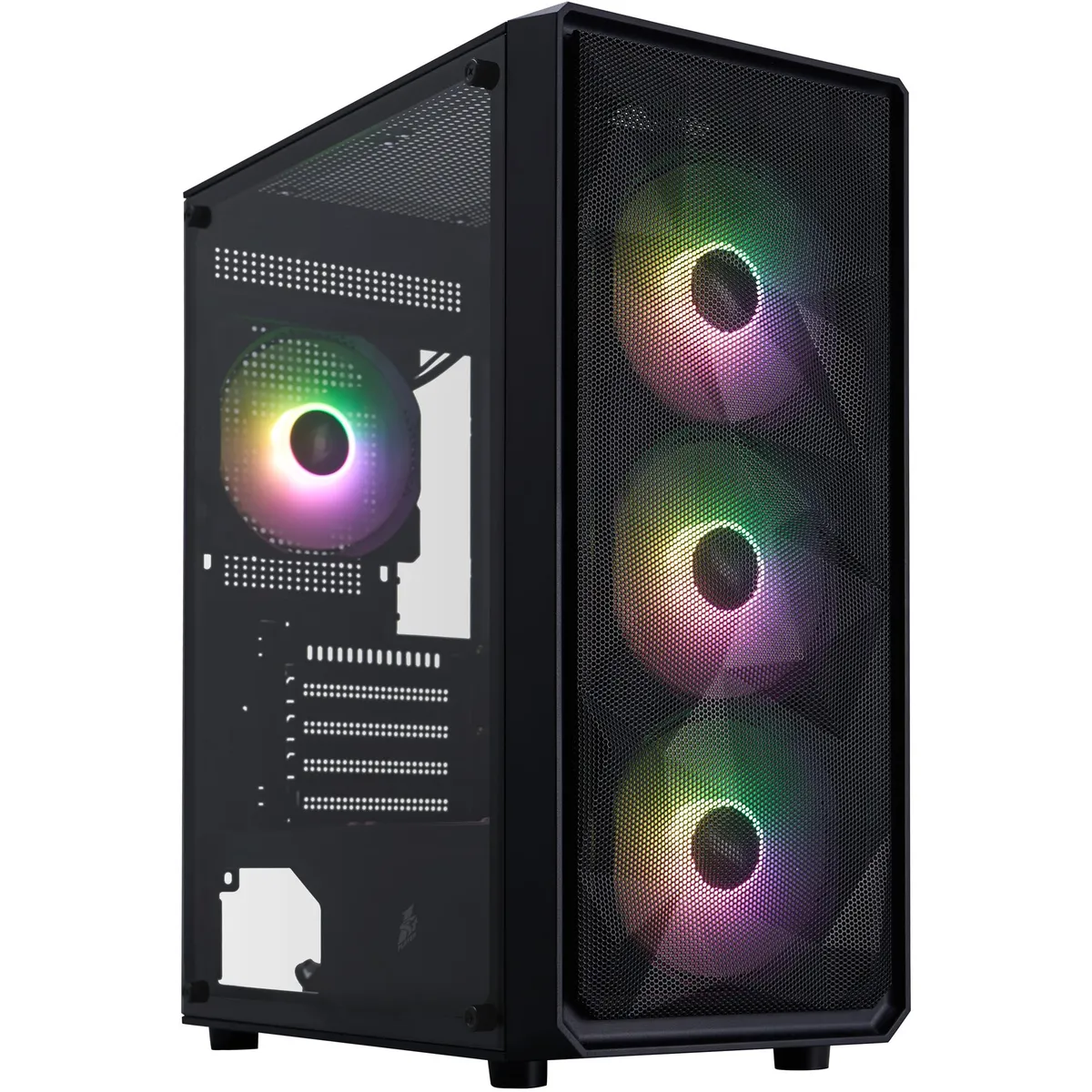 Корпус 1stPlayer FD3-M-BK-4F7 Black без БЖ - мініатюра 10