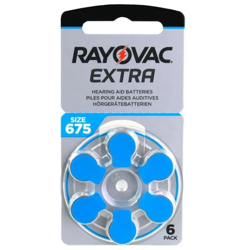 Батарейка Rayovac Extra 675 (675AUX-6XEMF) BL 6 шт (для слухових апаратів) - зображення 1
