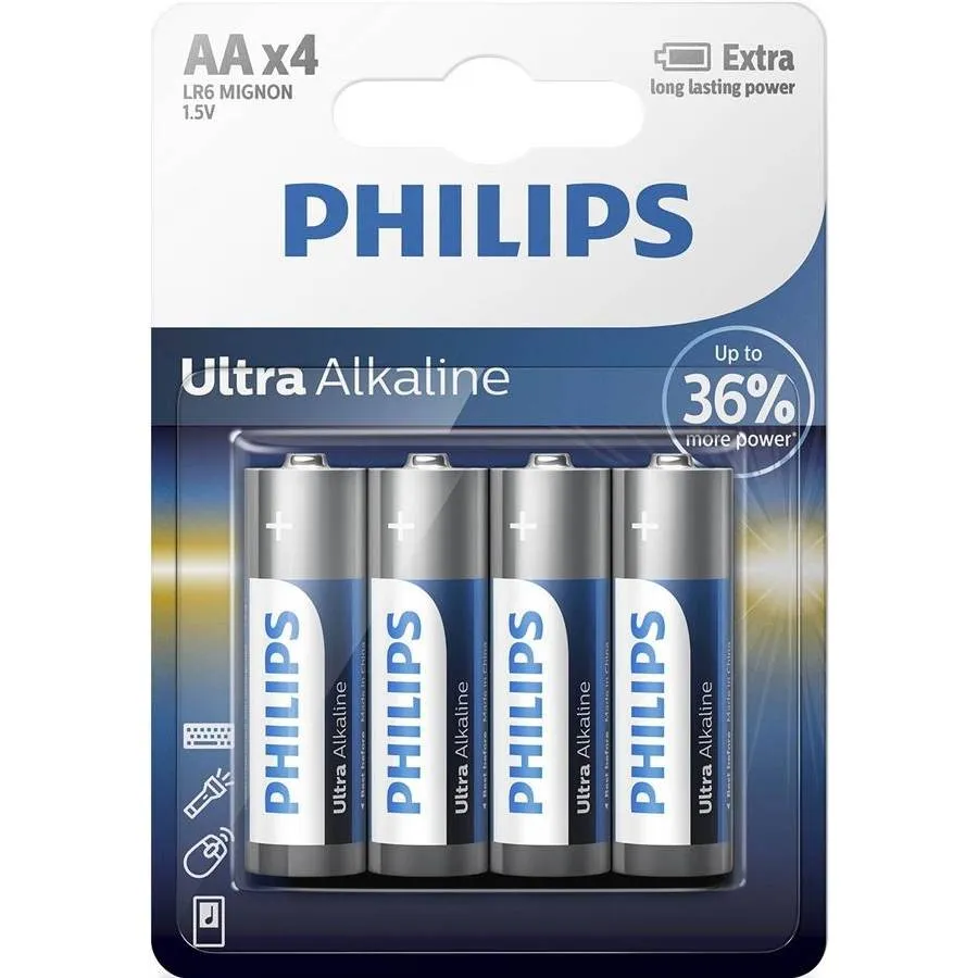 Батарейка Philips Ultra Alkaline лужна AA блістер, 4 шт - зображення 1