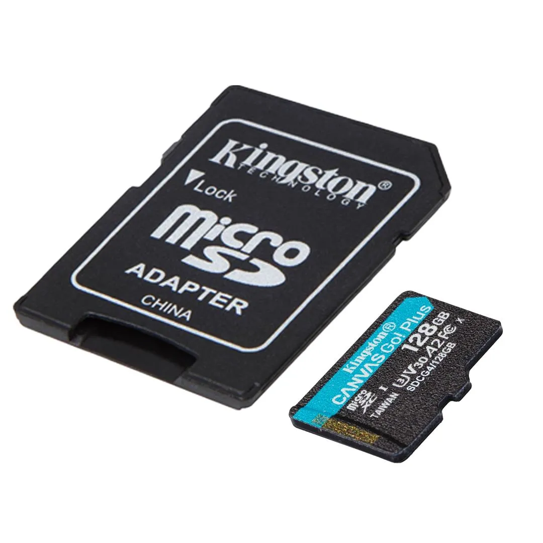 Карта пам`яті MicroSDXC 128GB UHS-I/U3 Class 10 Kingston Canvas Go! Plus R200/W200MB/s + SD-адаптер (SDCG4/128GB) - мініатюра 2