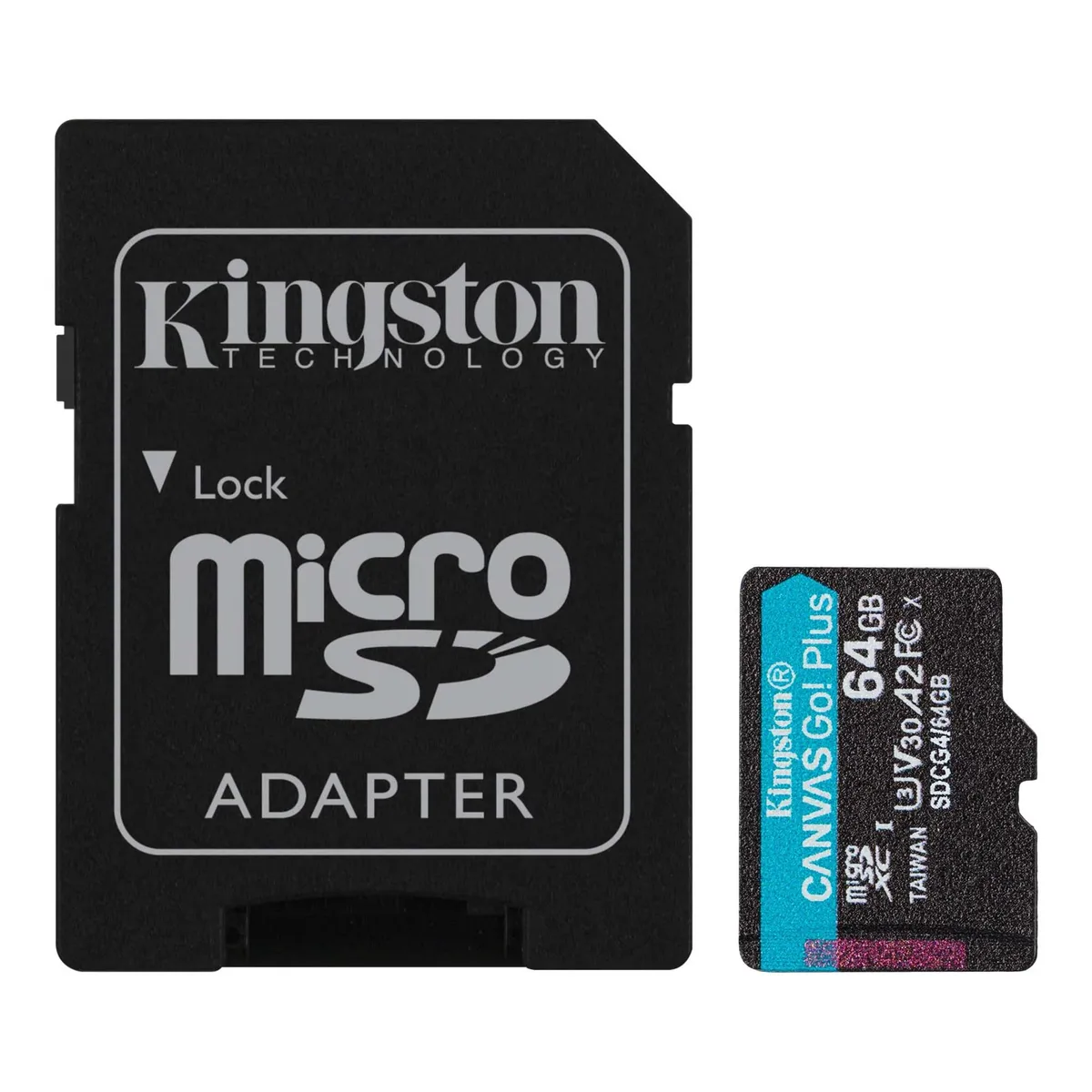 Карта пам`яті MicroSDXC  64GB UHS-I/U3 Class 10 Kingston Canvas Go! Plus R200/W200MB/s + SD-адаптер (SDCG4/64GB) - мініатюра 3