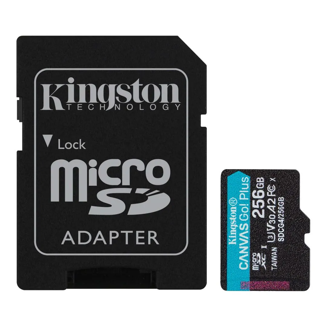 Карта пам`яті MicroSDXC   256GB UHS-I/U3 Class 10 Kingston Canvas Go! Plus R200/W160MB/s + SD-адаптер (SDCG4/256GB) - зображення 1