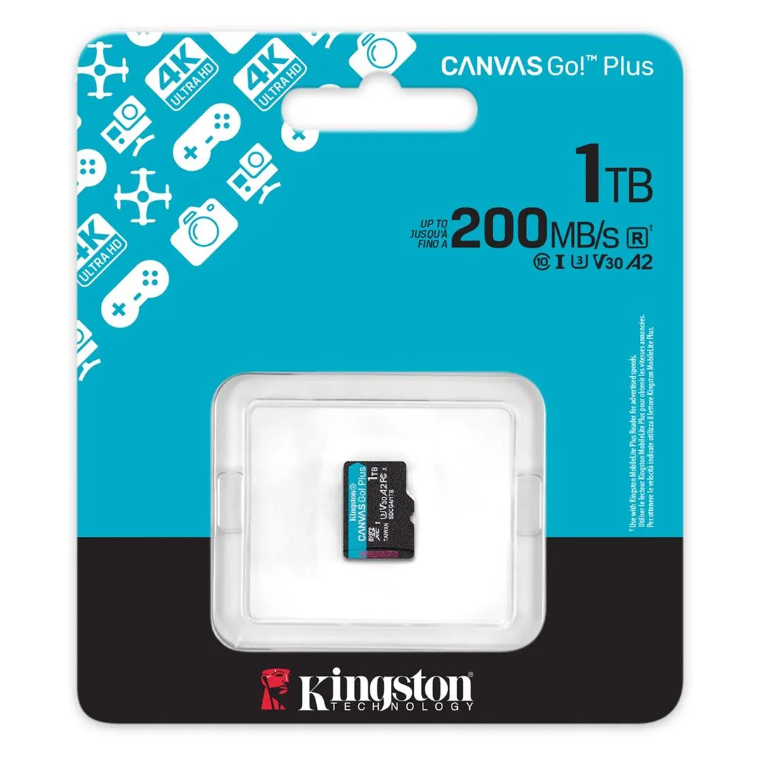 Карта пам`яті MicroSDXC 1TB UHS-I/U3 Class 10 Kingston Canvas Go! Plus R200/W160MB/s (SDCG4/1TBSP) - мініатюра 3