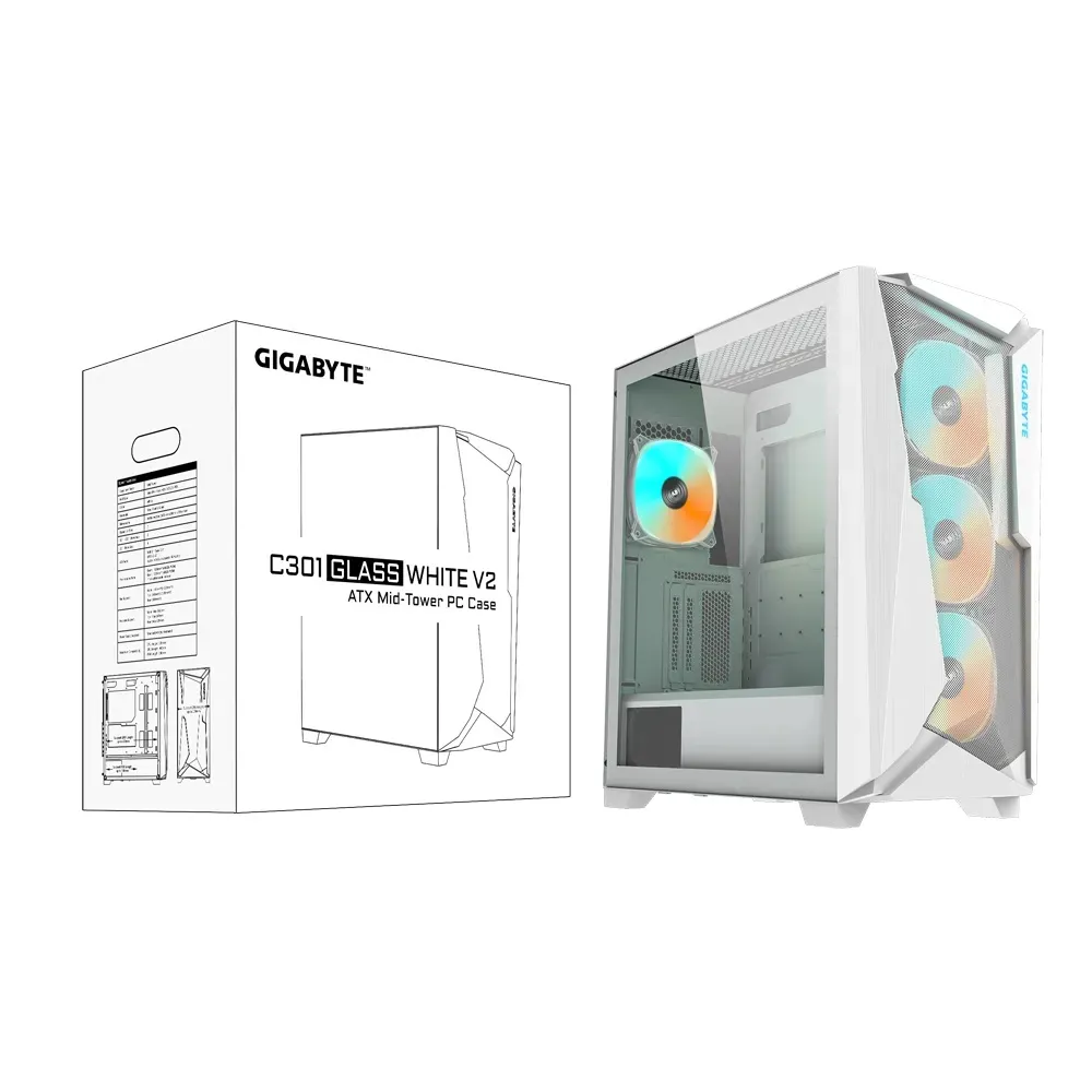 Корпус Gigabyte C301 Glass V2 White без БЖ (C301GW V2) - мініатюра 8