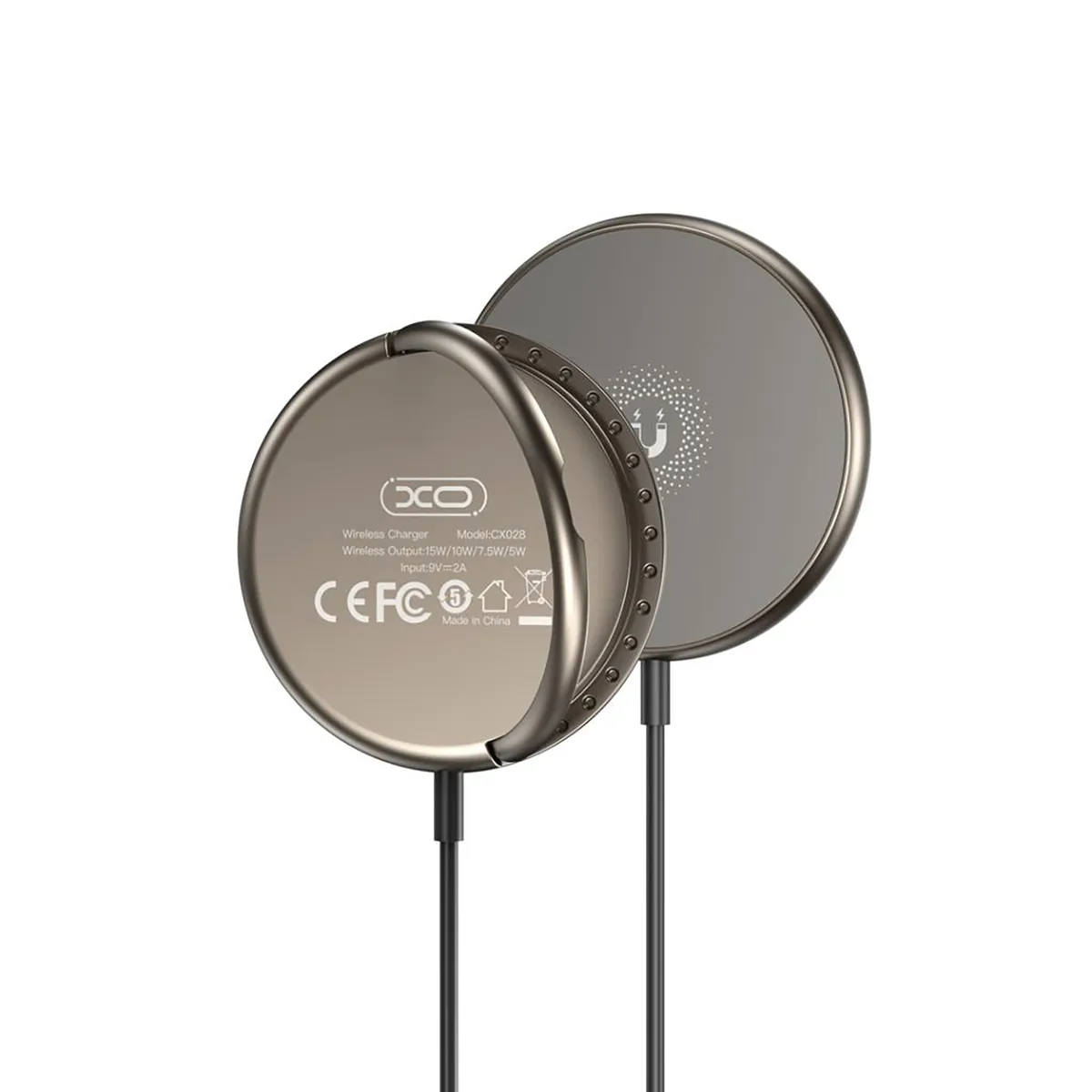 Бездротовий зарядний пристрій XO CX028 15W Beige (CX028.tranish) - зображення 1