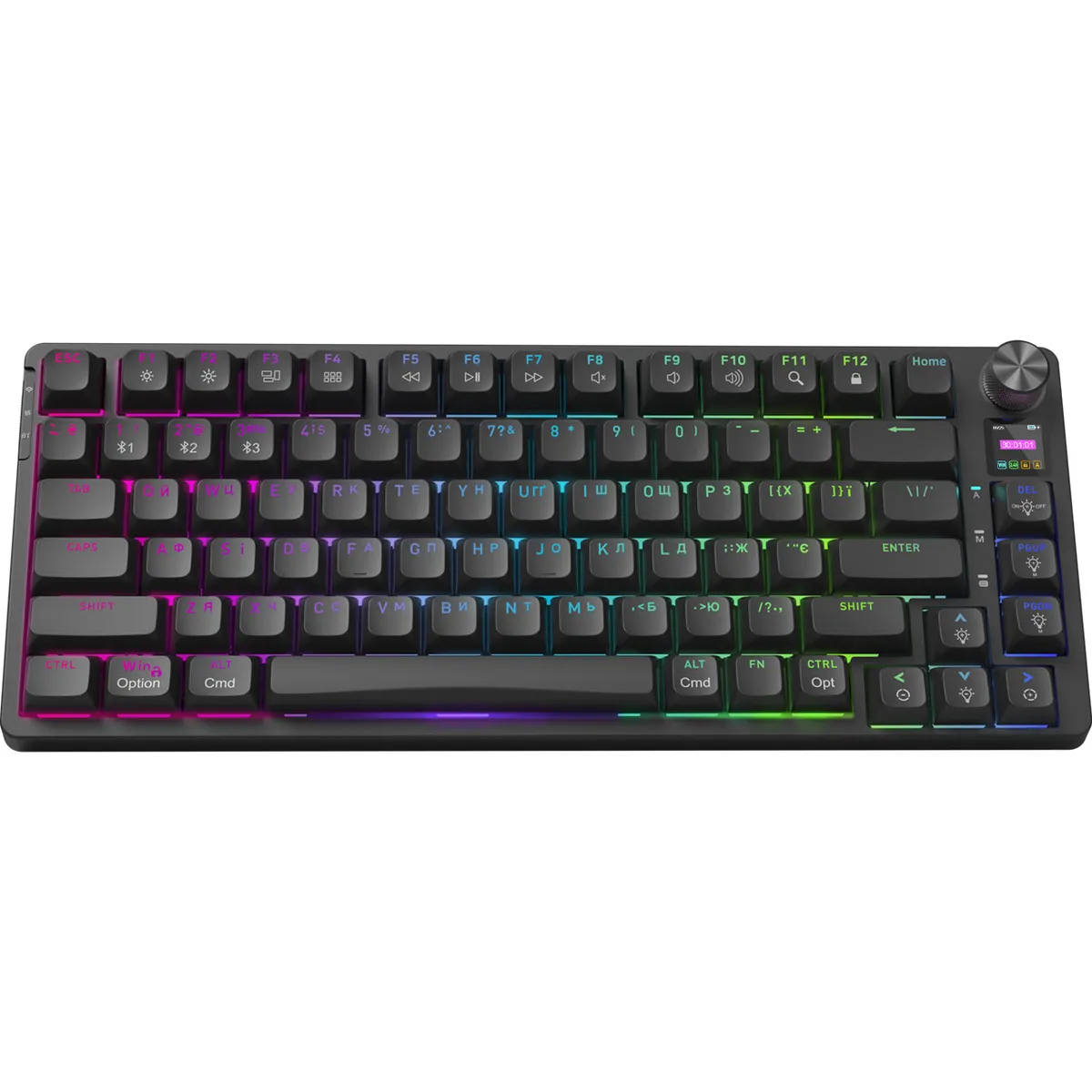 Клавіатура бездротова Hator Icefall PRO Wireless, TFT display Black (HTK450UA) - зображення 1