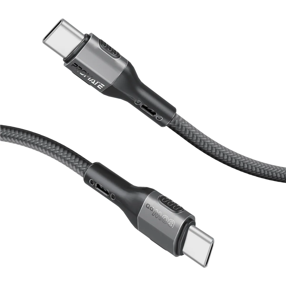 Кабель Promate USB Type-C - USB Type-C (M/M), 3A, 60W, 1.2 м, Black (fletchlink-cc.black) - мініатюра 6