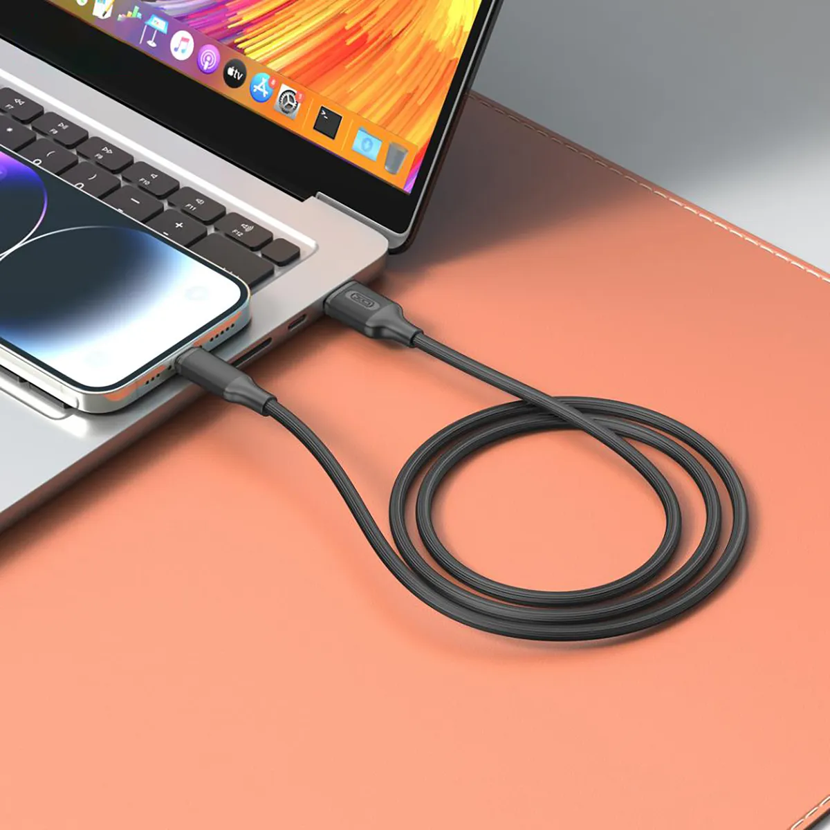 Кабель XO USB - USB Type-C (M/M), 3А, 60W, 1 м, Black (NB265-AC.black) - мініатюра 3