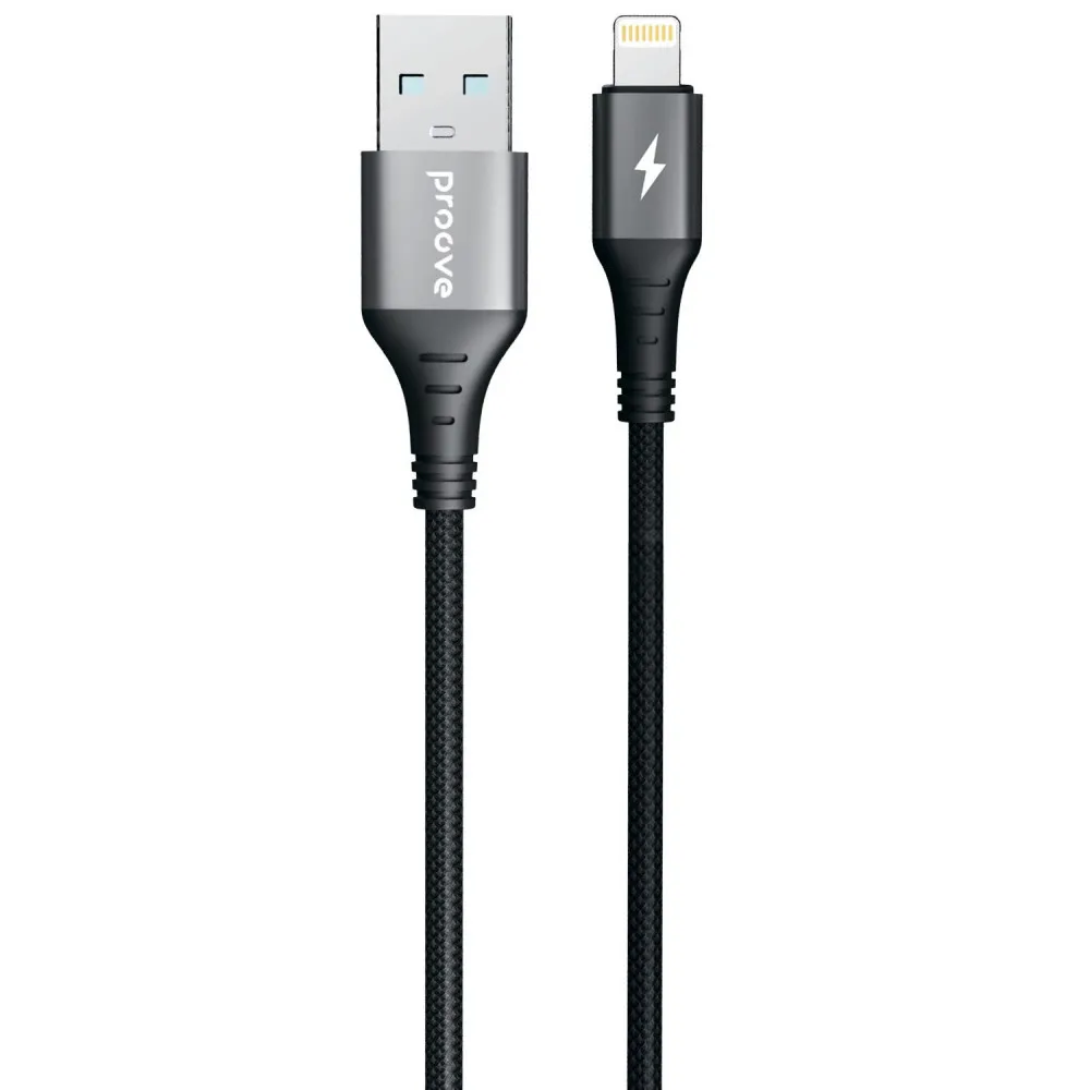 Кабель Proove WireX USB to Lightning 2.4A (1m) (black) - зображення 1