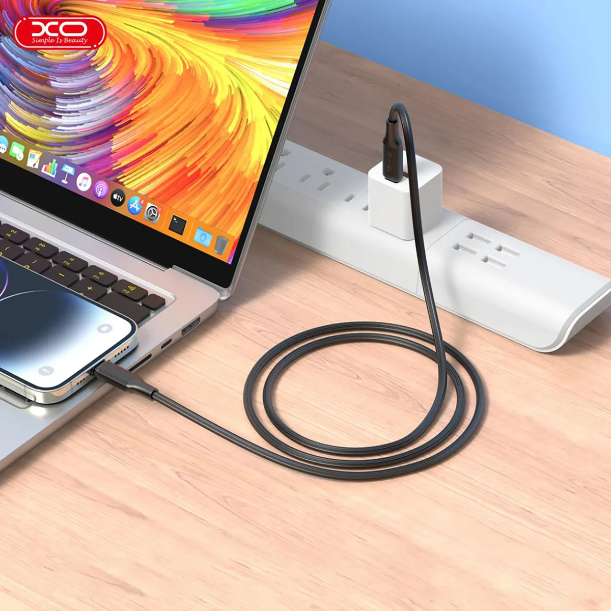 Кабель XO USB Type-C - USB Type-C (M/M), 3А, 60W, 1.2 м, Black (NB-Q265B-CC.black) - мініатюра 3