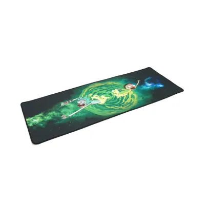 Килимок 300*800 тканинний Rick and Morty з боковою прошивкою, товщина 3 мм, колір Black/Green, Пакет - мініатюра 2