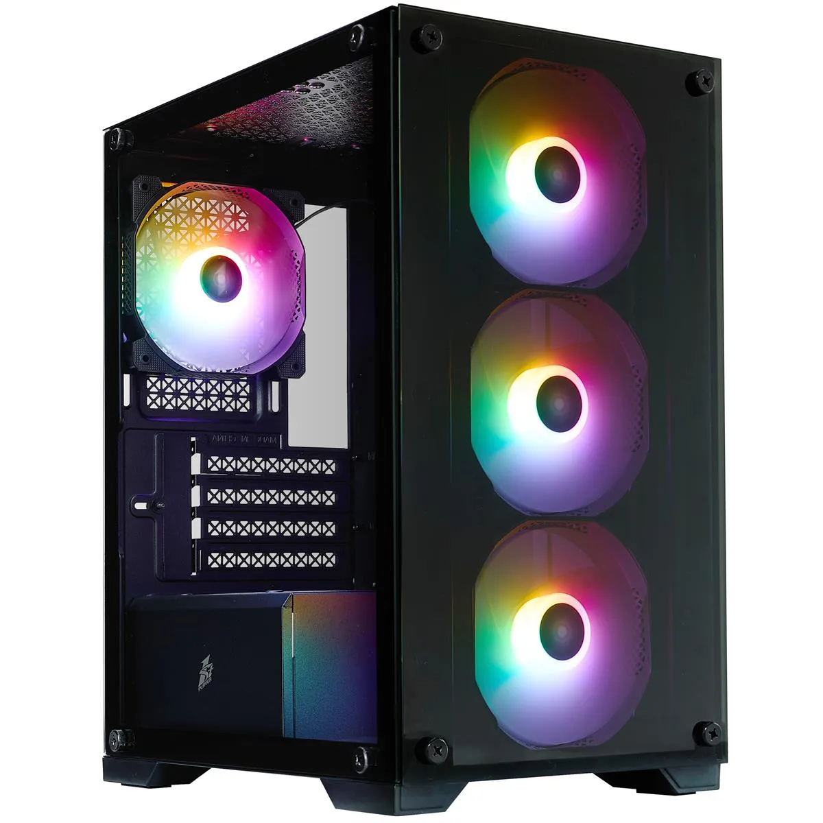 Корпус 1stPlayer X2-M-BK-4F7 Black без БЖ - зображення 1