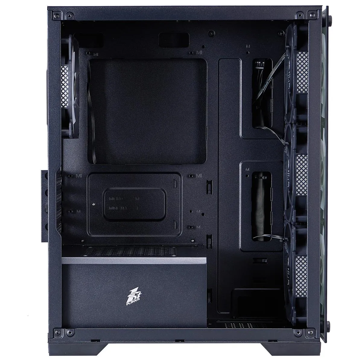 Корпус 1stPlayer X2-M-BK-4F7 Black без БЖ - мініатюра 6