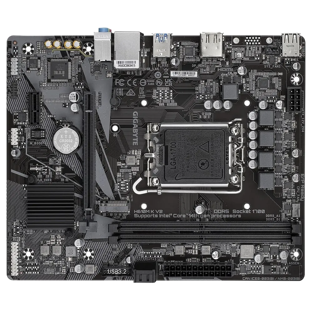 Материнська плата Gigabyte H610M K V2 Socket 1700 - мініатюра 4