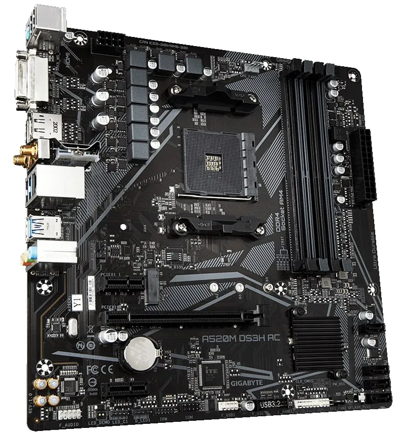 Материнська плата Gigabyte A520M DS3H AC Socket AM4 - мініатюра 3
