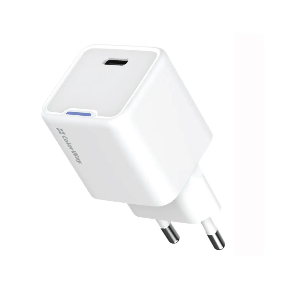 Мережевий зарядний пристрій ColorWay GaN Mini 35W PD Port PPS USB-C White (CW-CHS056PD-WT) - мініатюра 2