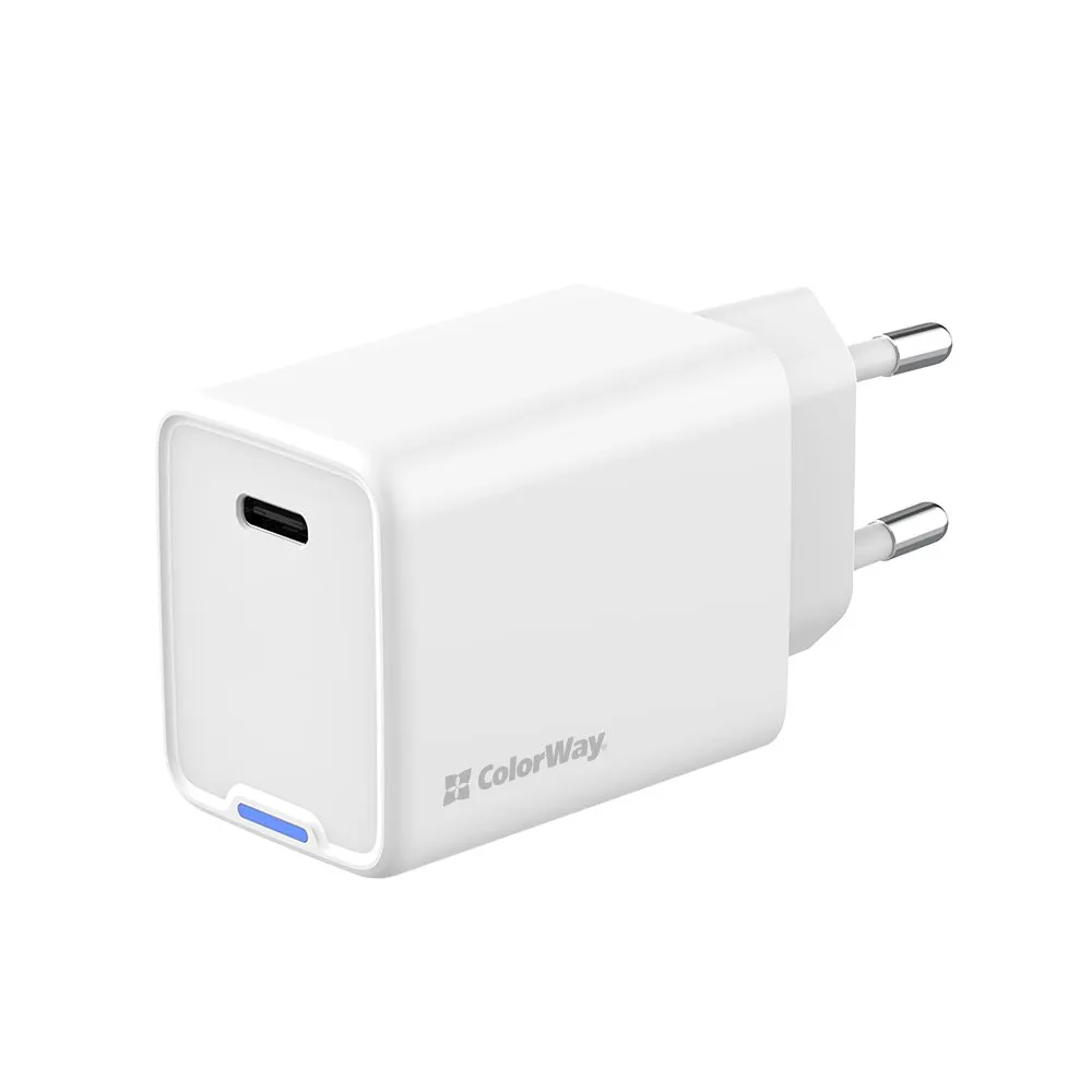 Мережевий зарядний пристрій ColorWay GaN Mini 45W PD Port PPS USB-C White (CW-CHS057PD-WT) - мініатюра 2