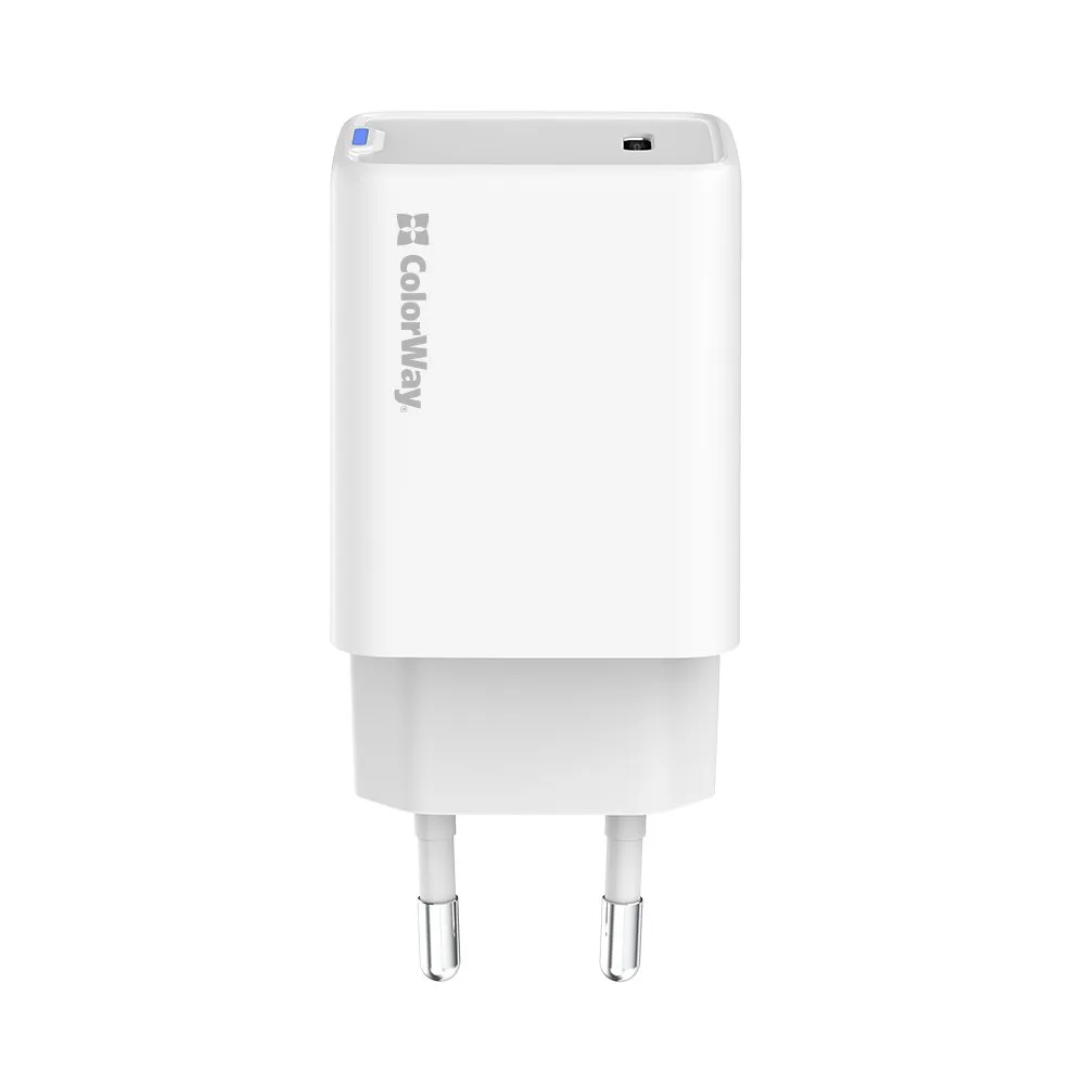 Мережевий зарядний пристрій ColorWay GaN Mini 45W PD Port PPS USB-C White (CW-CHS057PD-WT) - мініатюра 3