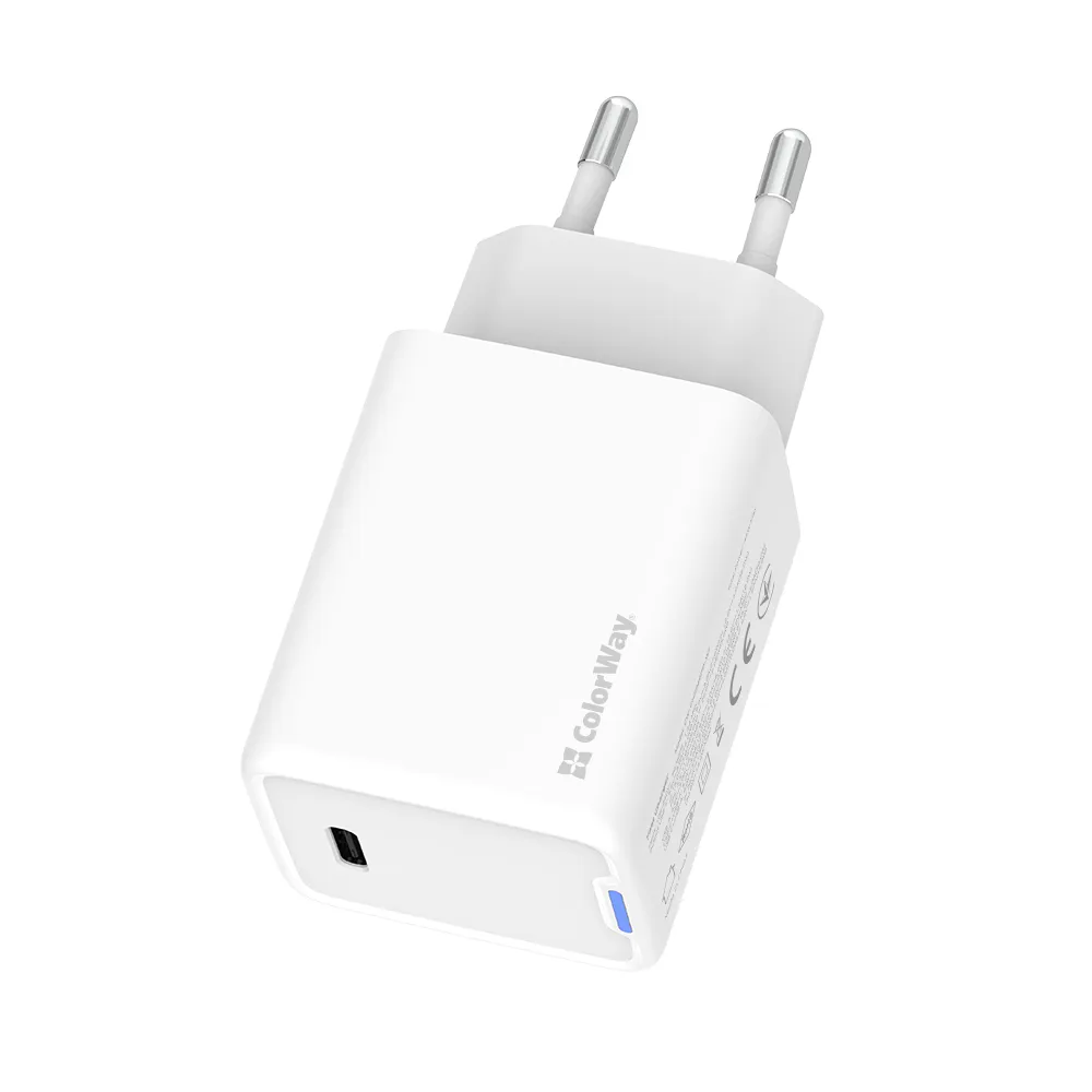 Мережевий зарядний пристрій ColorWay GaN Mini 45W PD Port PPS USB-C White (CW-CHS057PD-WT) - мініатюра 6
