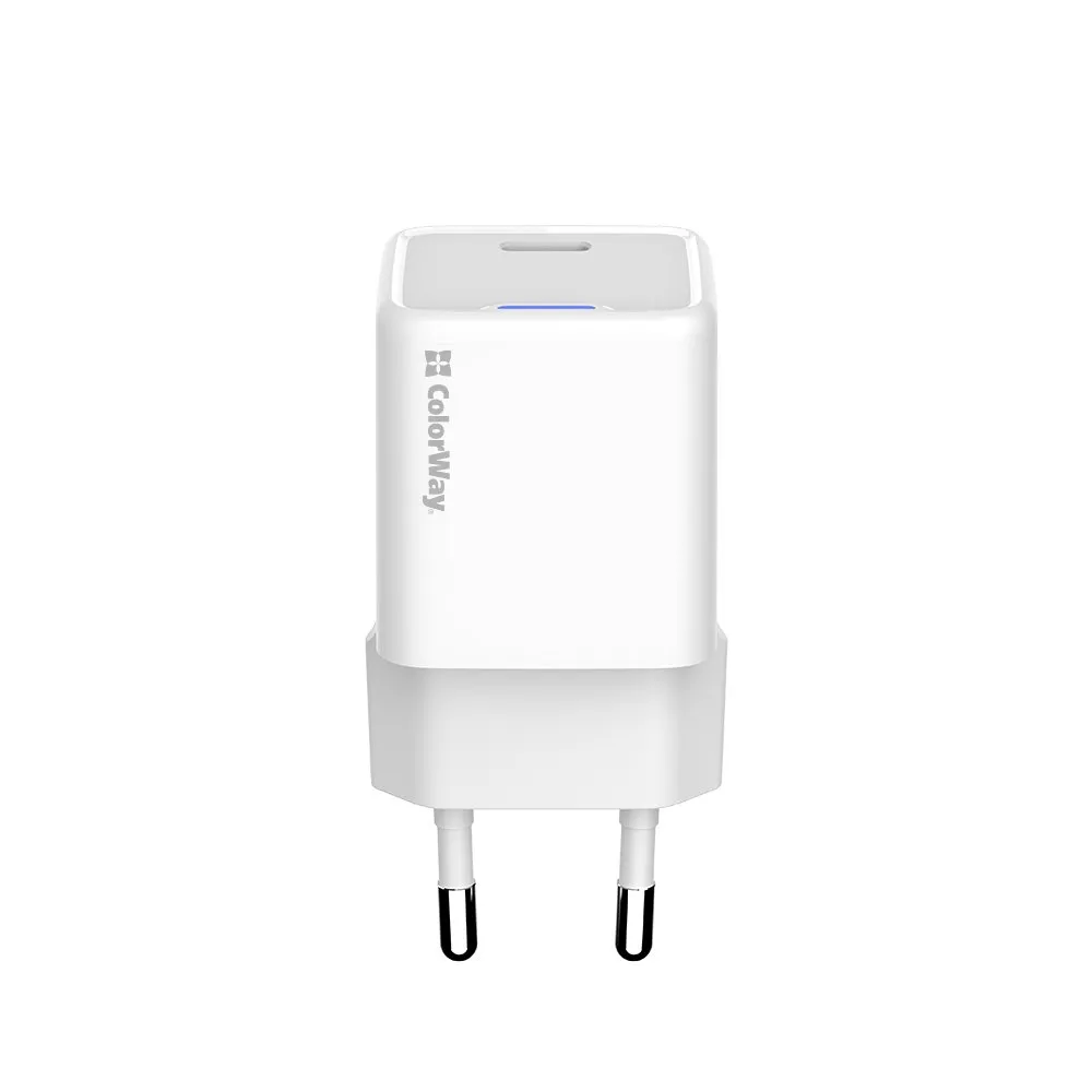 Мережевий зарядний пристрій ColorWay GaN Mini 25W PD Port PPS USB-C White (CW-CHS052PD-WT) - мініатюра 3