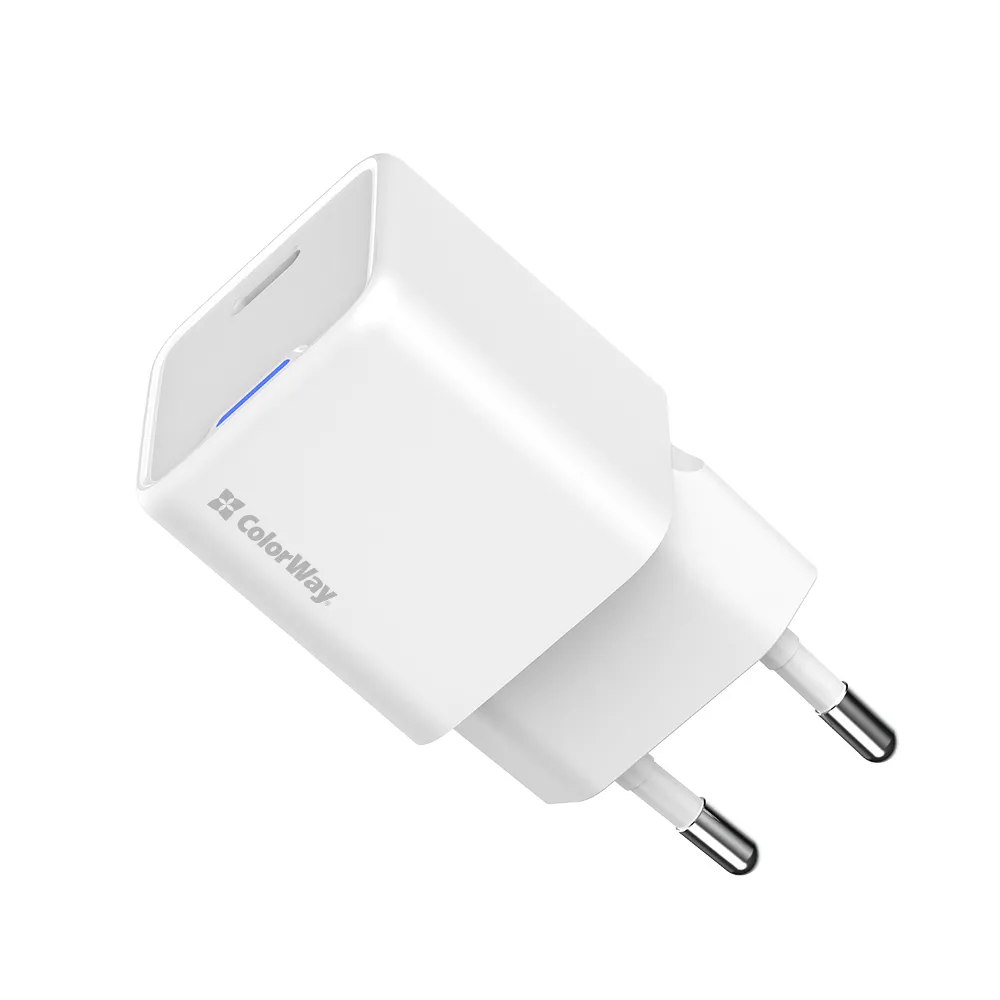 Мережевий зарядний пристрій ColorWay GaN Mini 25W PD Port PPS USB-C White (CW-CHS052PD-WT) - мініатюра 4