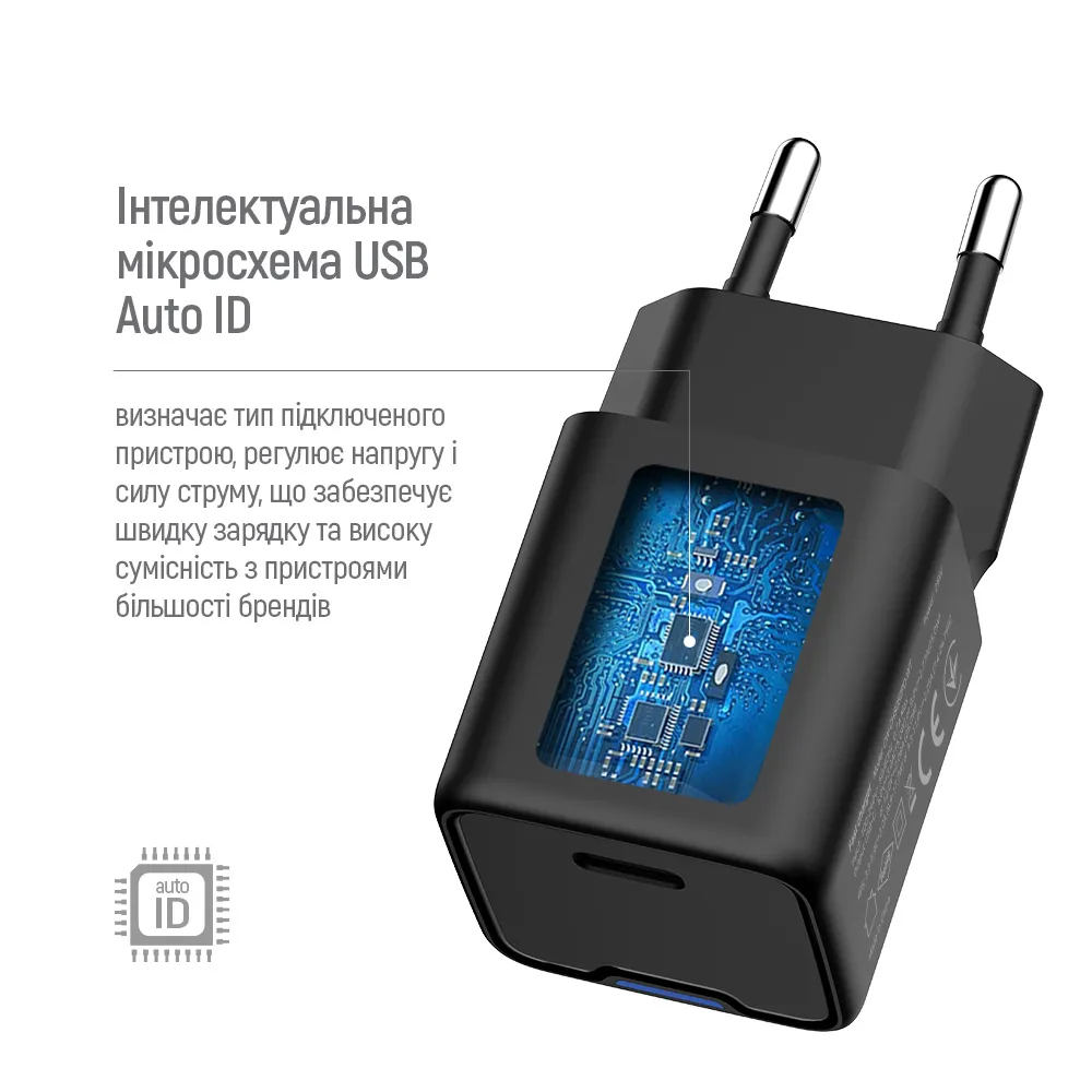 Мережевий зарядний пристрій ColorWay GaN Mini 25W PD Port PPS USB-C Black (CW-CHS052PD-BK) - мініатюра 10