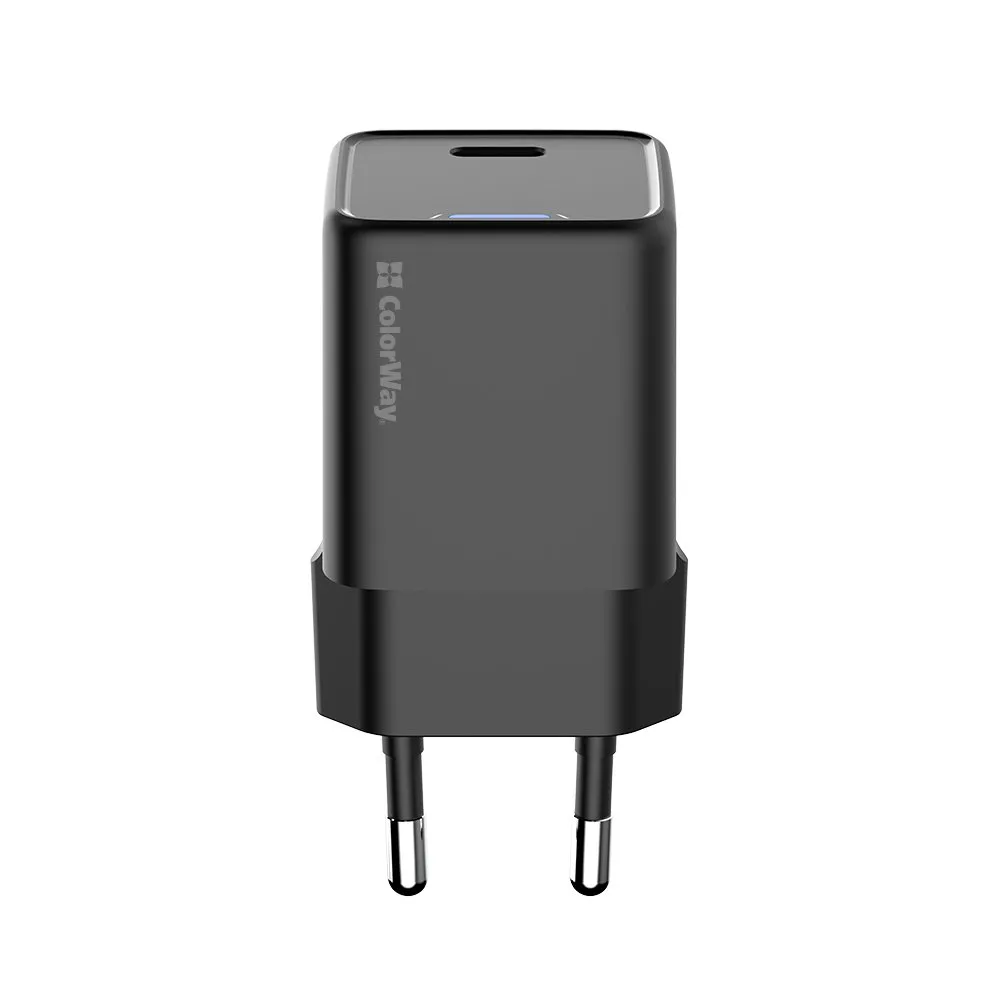 Мережевий зарядний пристрій ColorWay GaN Mini 25W PD Port PPS USB-C Black (CW-CHS052PD-BK) - мініатюра 3