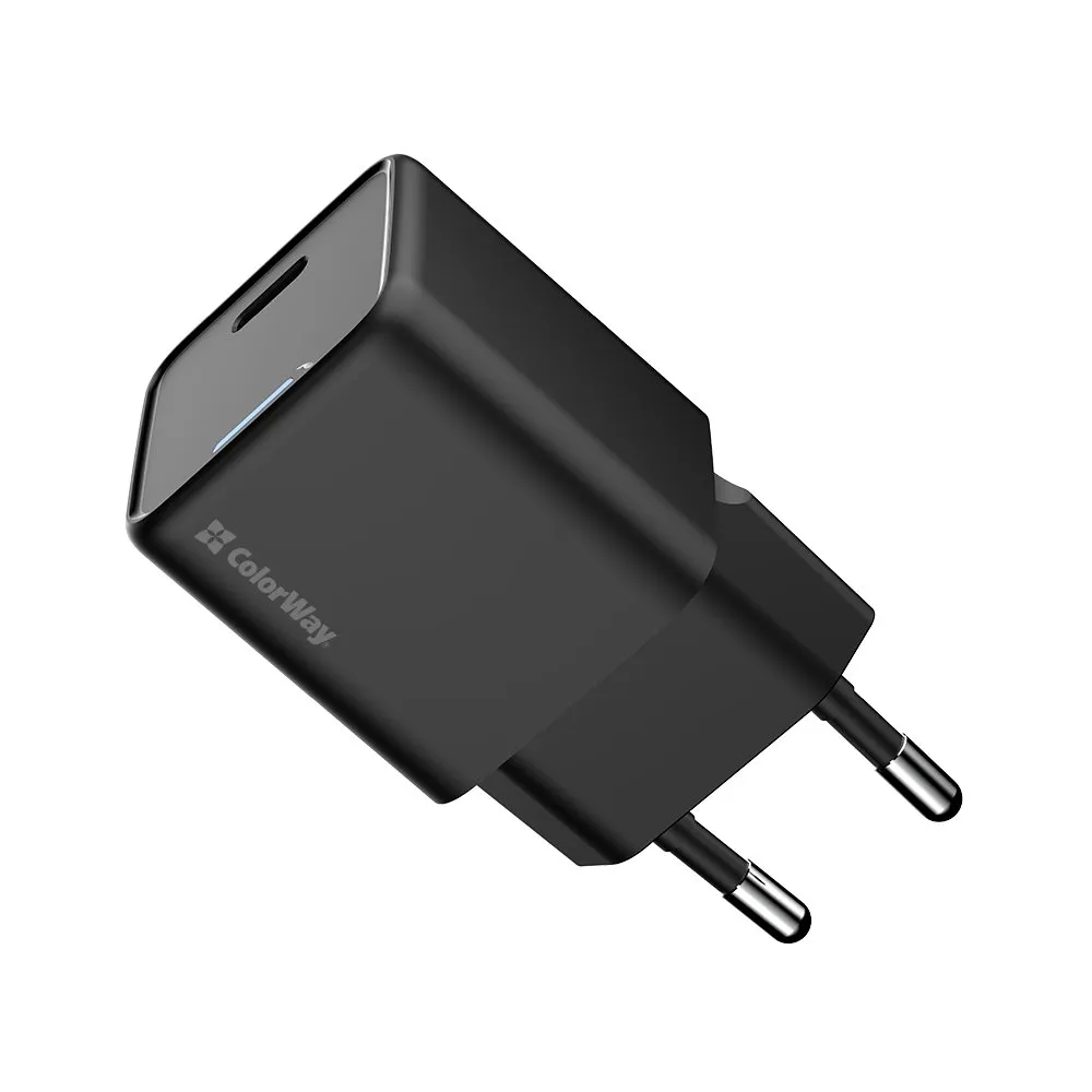 Мережевий зарядний пристрій ColorWay GaN Mini 25W PD Port PPS USB-C Black (CW-CHS052PD-BK) - мініатюра 4