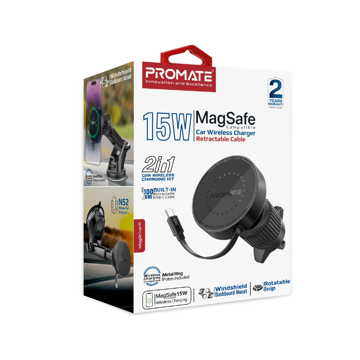 Автомобільний зарядний пристрій Promate Magdrive-r Black - мініатюра 11