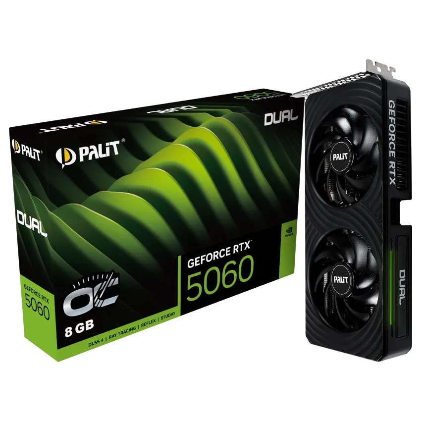 Відеокарта GF RTX 5060 8GB GDDR7 Dual OC Palit (NE75060S19P1-GB2063D) - зображення 1