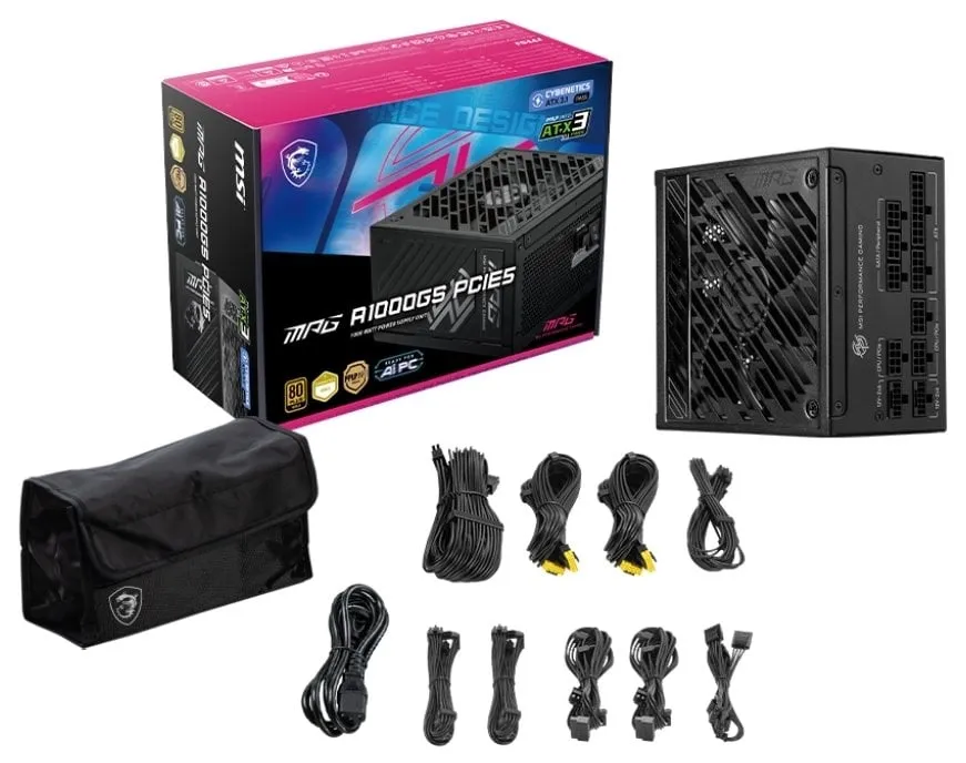 Блок живлення MSI MPG A1000GS PCIE5 1000W - мініатюра 6