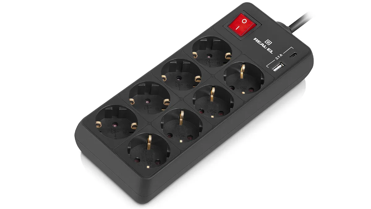 Фільтр живлення REAL-EL RS-Protect 805 1.8м Black (EL122300042) - мініатюра 3